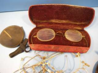 Scrap Lot of Antique Eye Glasses,Some Gold Filled, Cases Parts/ Repair 