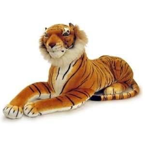   World Safari Plush Animals Lying Tiger with Sound (46) Toys & Games