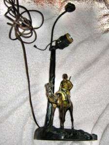   Cold Painted Bronze Lamp of an Arab on a Camel Signed Bergmann  
