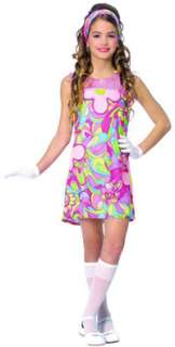 Child Large Girls Groovy Girl Costume   Hippie Costumes  