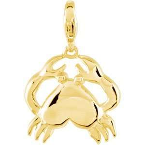  84783 14K Yellow Charm Crab Charm Jewelry