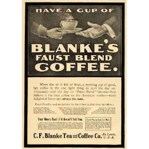  1901 Vintage Ad Blanke Faust Blend Coffee Cup St. Louis 