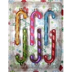  Target Be Merry Glass Candy Cane Ornaments   Set of 6 