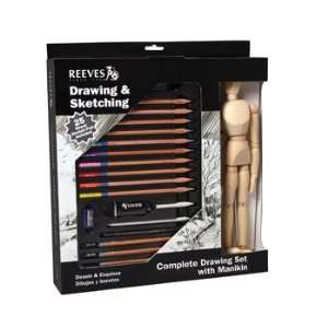  Complete Artist Drawing Set with Manikan & Art Pad Arts 