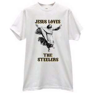   CHRIST LOVES HEARTS THE STEELERS FOOTBALL PRIDE FAN USA T SHIRT jersey