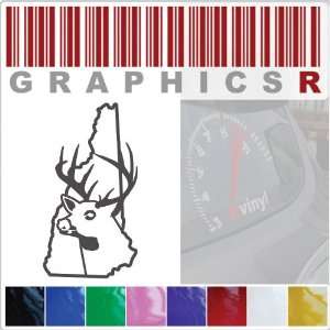  Sticker Decal Graphic   Deer Buck Deer Head Hunt Hunting 