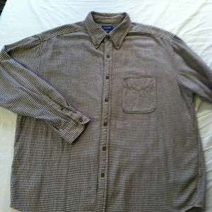 Crew Houndstooth Flannel Mens Long Sleeve Button Down Shirt  