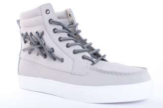   GOURMET DICINOVE GRAY WHITE LEATHER HIGH TOP SNEAKERS SHOES SIZE 9