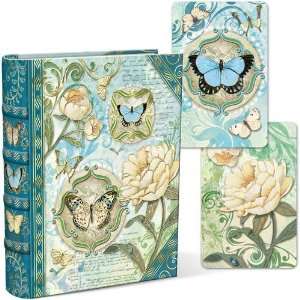  Blue Floral Punch Studio Book Box with Playing Cards Arts 