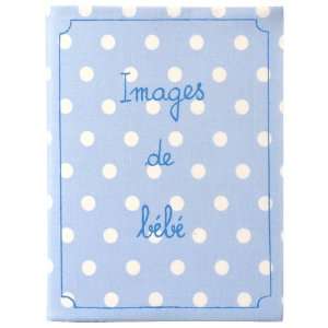  Baby Photo Album Brag Book   Blue Polka Dots French Cotton Baby