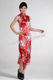 China Womens Long Flower Cheongsam Evening Dress/QiPao  