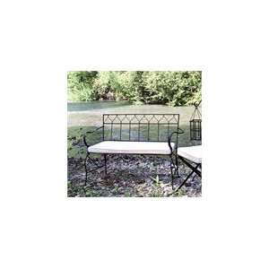    Classic Iron Folding Garden Bench   Black Patio, Lawn & Garden