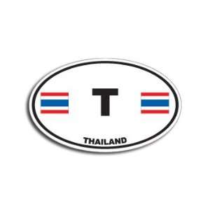 THAILAND Country Auto Oval Flag   Window Bumper Sticker