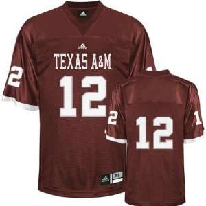 Texas A&M Aggies Football Jersey adidas #12 Maroon Replica Football 
