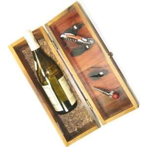 Fleur de Lys Boatwood wine box w 2 accessories  Kitchen 