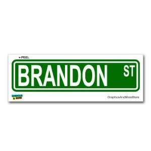  Brandon Street Road Sign   8.25 X 2.0 Size   Name Window 