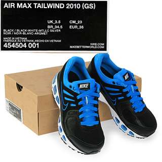 NIKE AIR MAX TAILWIND 2010 (GS) BIG KIDS SZ 6.5 Black Shoes NIB FREE 