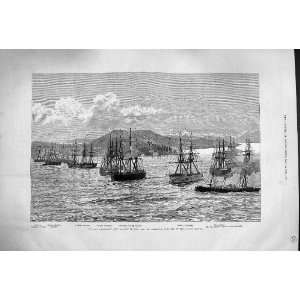   1880 NAVY SHIPS WAR GRAVOSA VICTORIA TEME ROMA HELICON
