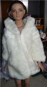 White Faux Fur Coat American Model 22 in  