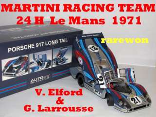   917 L MARTINI RACING TEAM Le Mans 71 Vic ELFORD 1/18 AUTOart  