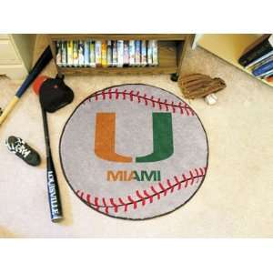 Miami Hurricanes Round Baseball Mat (29)  Sports 