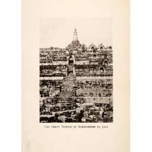 1924 Print Temple Baraboedoer Java Magelang Borobudur Buddhist UNESCO 