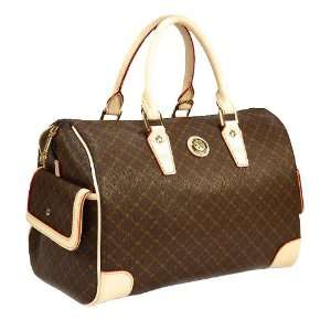 Signature Brown Large Boston Bag By Rioni Designer Handbags & Luggage