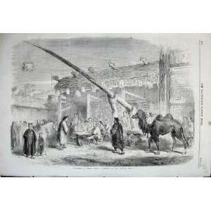  1861 View Teahouse Pekin Camel Men Table Family Sketch 