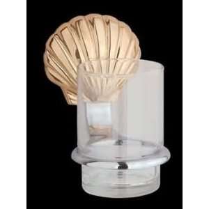  Cup Holders, Bright Solid Brass & Chrome Seashell Cup 