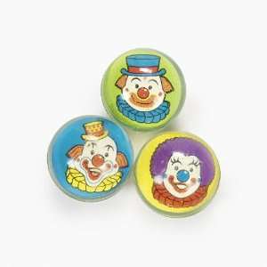  Rubber Clown Circus Bouncing Balls (1 dz) Toys & Games