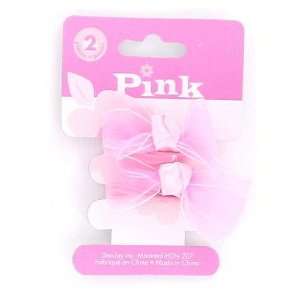  48 Packs of 2 Pink Bow Hair Ties