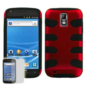   Galaxy S2 SII (T989 for T Mobile) 2in1 Case (Red Black)+Screen Armor