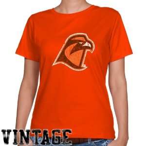  Bowling Green St. Falcons Ladies Orange Distressed Logo Vintage 