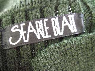 SEARLE BLATT Green Ribbed Wool Zip up Cardigan Sweater  