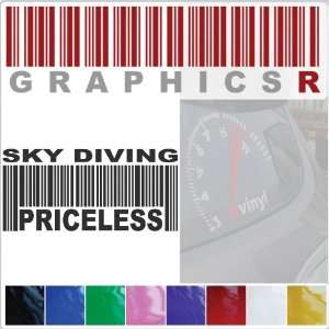 Sticker Decal Graphic   Barcode UPC Priceless Sky Diving Diver Solo 
