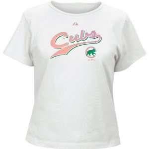  Chicago Cubs 1908 Cooperstown Womens Team Shine Foil Tee 