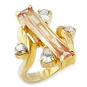   Womens Young Line Champagne Cubic Zirconia Ring, Size 5 10 Jewelry