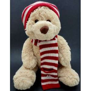   Bear in Red, White Winter Scarf & Hat 15 Logo Plush Toys & Games
