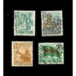  Lot of Tanganyika (4) Stamps 