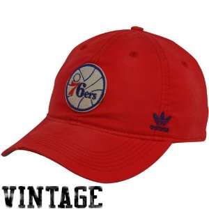 adidas Philadelphia 76ers Red Vintage Flex Fit Hat (Large/X Large 