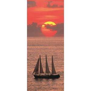  Ship with Sunset Bookmark