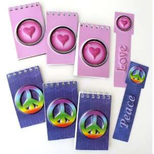  6 Notepads & 2 Bookmarks 3 D Raised Images Stationery Set 
