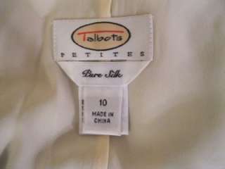 Talbots Pure Silk Pale Blue Yellow Green A Line Skirt Size 10 Petite 