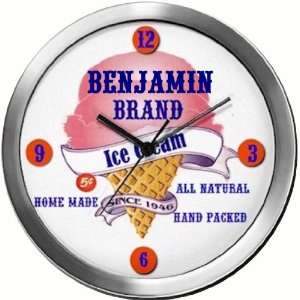  BENJAMIN 14 Inch Ice Cream Metal Clock Quartz Movement 