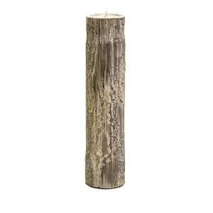  Tall 100% bamboo wood candle holder with tree bark texture 