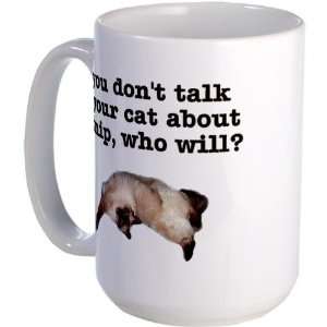 Talk to Your Cat Pets Large Mug by   Kitchen 