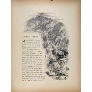  Mauch Chunk Railway Line Wood Engraving Antique Print 