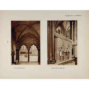 1905 Salisbury Cathedral Tomb of Bishop Bridport Print   Orig. Tipped 