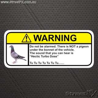 Turbo Dose Pigeon warning sticker for HKS t51r t04z  