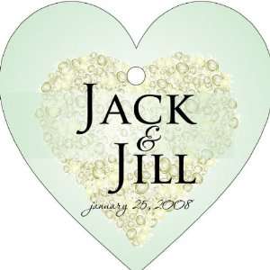 Wedding Favors Green Floral Heart Design Heart Shaped Personalized 